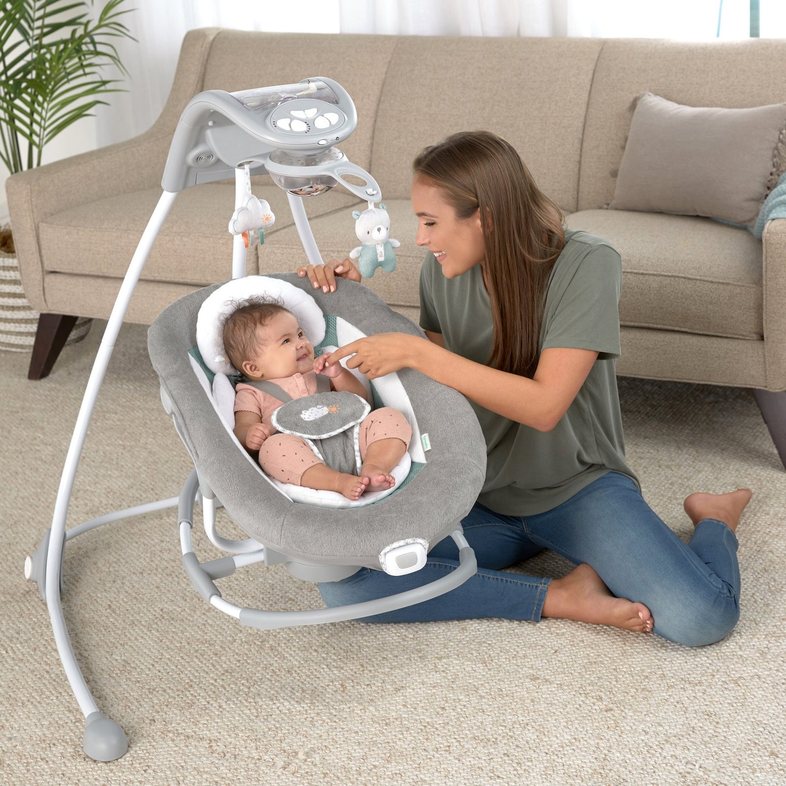 Ingenuity InLighten 2-in-1 Baby Swing & Rocker with Cool Mesh – Pemberton (12321)
