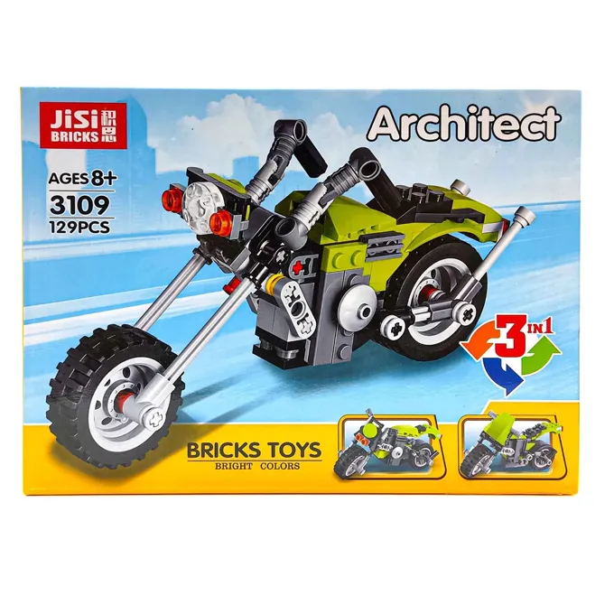 3-in-1 Architect Series Highway Cruiser Building Block Set – 129 Pieces