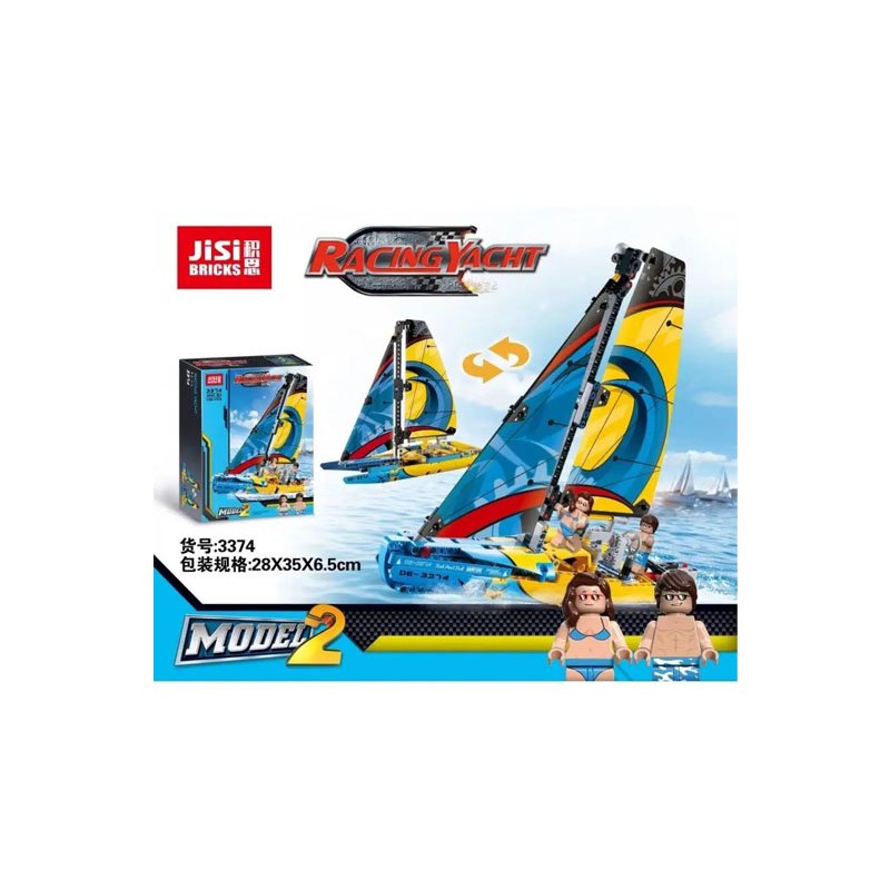 Jisi Tech Bricks Racing Yacht Building Blocks – 338 Pieces