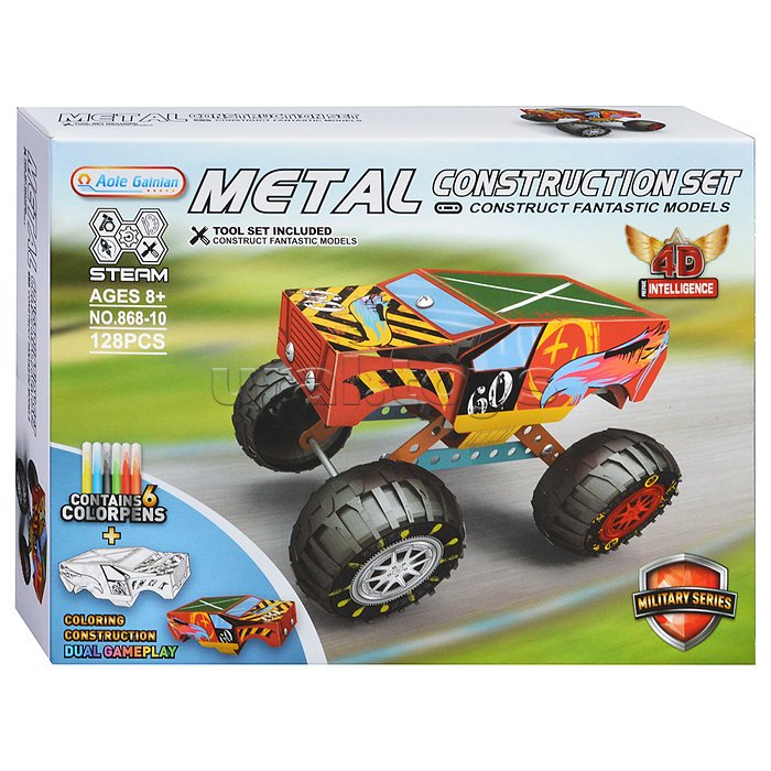 DIY Educational Metal Building Blocks Jeep – 128 Pieces