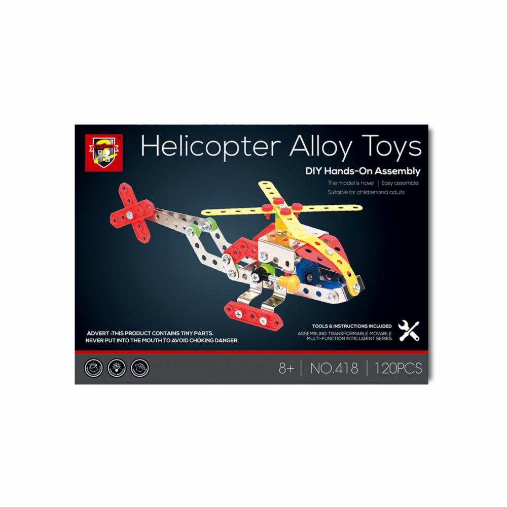 ASSEMBLY TOYS 120-Piece Helicopter Assembly Kit