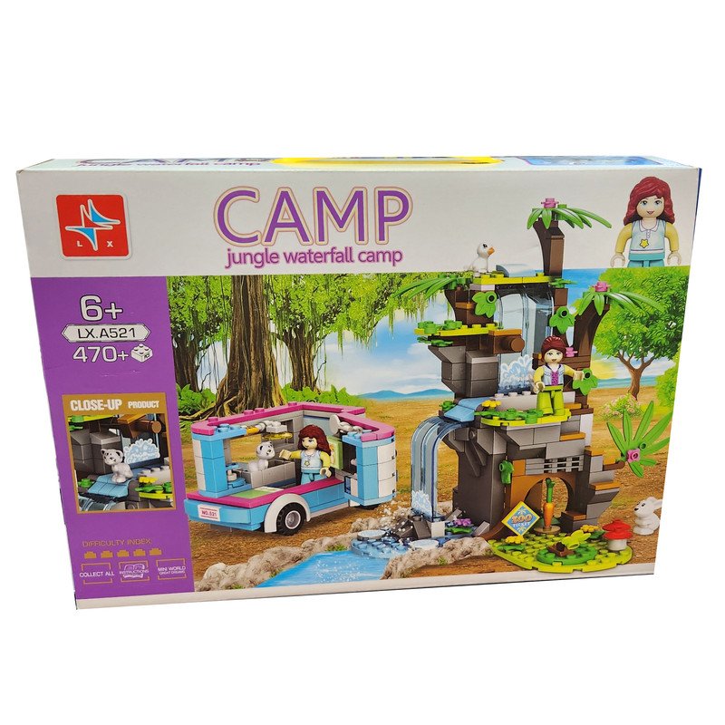 Jungle Waterfall Camp Building Blocks | 470 Pieces