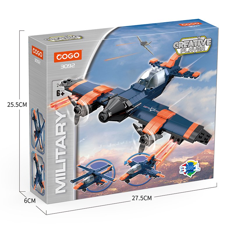 3-in-1 Aircraft Construction Building Block Set