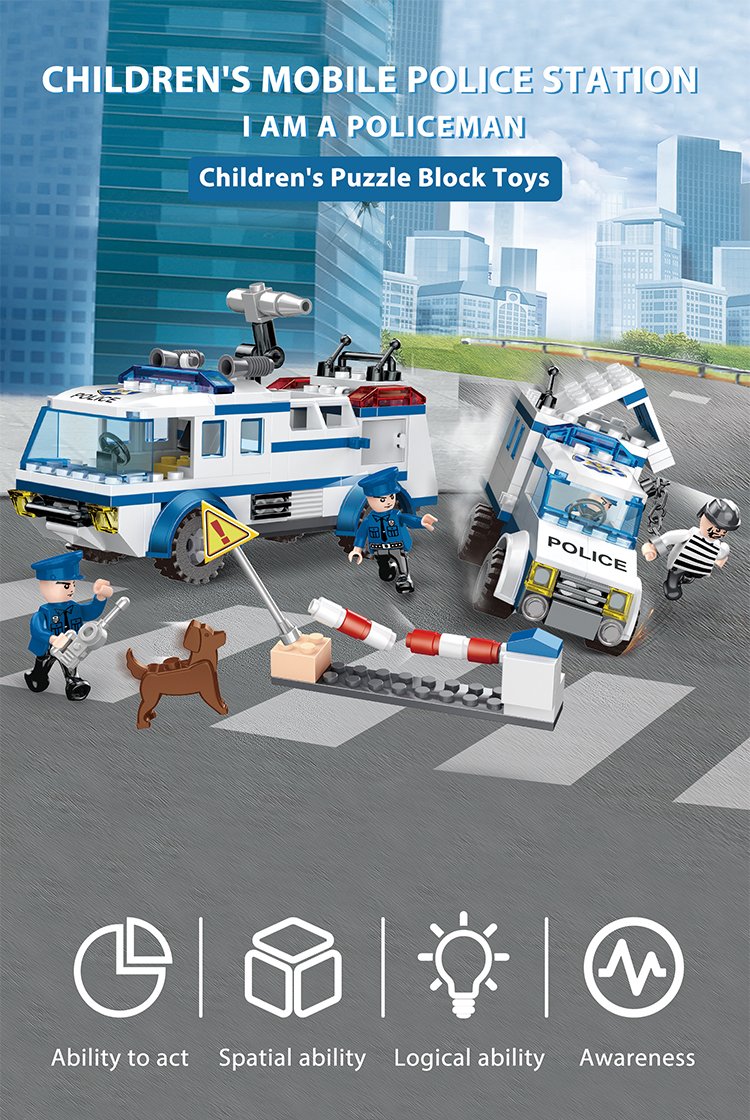 368 PCS Police Car Big Arresting Building Blocks Toy