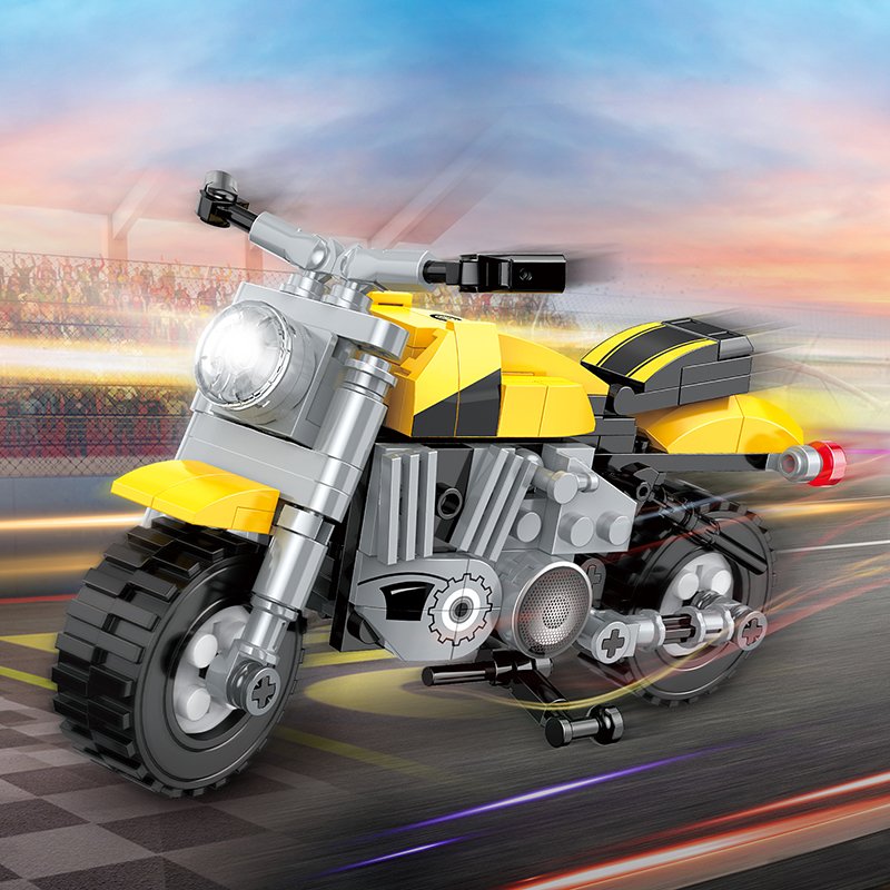 COGO Creative Changeable Build Blocks Toy Tech-Storm Plastic 3 In 1 Motorcycle Assembly