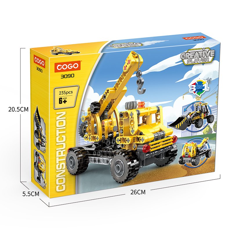 COGO Plastic Educational Building Blocks City 3 In 1 Engineering Vehicle Grab