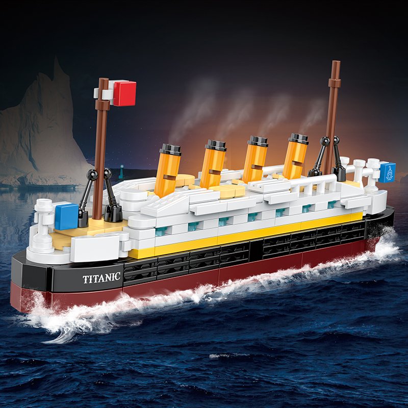 COGO Creative Decoration Toy DIY Assemble Build Blocks Cruise Boat Model Ship