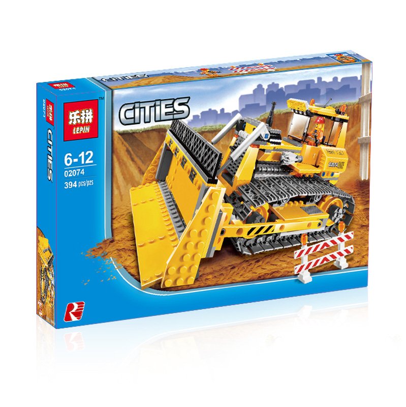 City Bulldozer Building Block Set – 390-Piece Crawler Construction Vehicle (02074)